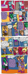 blonde_hair blue_hair breasts brokenteapot brown_hair comic dialogue espeon female_only femdom femsub flareon furry glaceon green_hair hypnotic_accessory large_breasts nintendo pokemon short_hair spiral spiral_eyes standing standing_at_attention symbol_in_eyes text vulpix