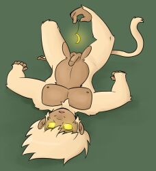  banana erection glowing_eyes male_only malesub monkey monkey_boy mr.h nipples non-human_feet nude pendulum self_hypnosis tagme tail yellow_eyes 