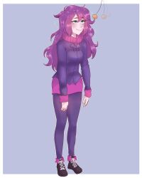 _mindlesswaifu blue_eyes blush coin female_only femsub happy_trance long_hair original pendulum pink_skin purple_hair solo standing toxxie/holly_(toxxie)