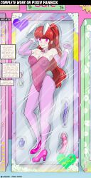 absurdres alternate_costume alternate_form alternate_hairstyle blush bondage breasts bunny_ears bunny_girl bunnysuit charm_(spell) cleavage dialogue dildo dollification english_text eye_color_change fake_animal_ears fake_tail femsub genderswap happy_trance heart high_heels ina-izumi large_breasts maledom navel pantyhose pink_eyes ponytail ranma_1/2 ranma_saotome red_hair restrained sex_toy symbol tail text tight_clothing tsubasa_kurenai very_long_hair