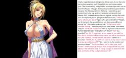 belt bipp_(manipper) blonde_hair breasts caption caption_only femdom genie large_breasts looking_at_viewer manip pov pov_sub text turning_the_tables