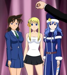 absurdres blonde_hair blue_eyes blue_hair breasts brown_hair case_closed coin empty_eyes fairy_tail female_only femsub fullmetal_alchemist happy_trance jimryu juvia_loxar large_breasts long_hair multiple_girls open_mouth pale_skin pendulum rachel_moore school_uniform smile standing standing_at_attention winry_rockbell