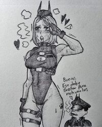 blonde_hair dogboy_187 heart_eyes ivanov_(dogboy_187) leotard military_hat military_uniform original spanish traditional yumi_(dogboy187)