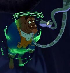  beast_(disney) beauty_and_the_beast belleofthemystery_(manipper) disney floating furry horns hypnotic_eyes kaa kaa_eyes male_only maledom malesub manip open_mouth snake the_jungle_book tusks 