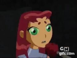  alien alien_girl animated animated_gif breasts dc_comics female_only femdom femsub food green_eyes happy_trance hypnotic_food mother_mae_eye open_mouth pink_eyes red_hair screencast standing standing_at_attention starfire super_hero teen_titans very_long_hair watermark western 