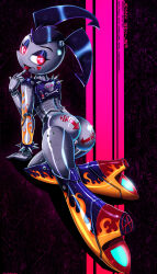 alternate_costume alternate_hair_color ass black_hair bottomless corruption femsub happy_trance heart heart_eyes high_heels jenny_wakeman my_life_as_a_teenage_robot nickelodeon punk shadman symbol_in_eyes tattoo tech_control text tongue tongue_out western