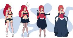 absurdres cleavage db-palette dress female_only gloves gurren_lagann happy_trance princess princessification sequence solo transformation yoko_littner