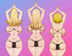  ass breasts cynthia female_only femsub gradient_background harem_outfit long_hair metroid_(series) multiple_girls multiple_subs nintendo pokemon pokemon_diamond_pearl_and_platinum princess_zelda samus_aran shinzu short_hair tears_of_the_kingdom the_legend_of_zelda 