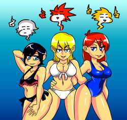  alternate_costume arms_above_head axel bare_legs bare_shoulders black_hair blonde_hair blue_eyes breasts cleavage disney femsub gradient_background hand_on_hip kairi kingdom_hearts large_breasts legs leotard looking_at_viewer maledom multiple_girls multiple_subs namine onatart posing possession red_hair riku roxas smile square_enix swimsuit symbol thick_thighs thighs xion_(kingdom_hearts) 