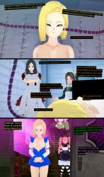  3d absurdres android_18 clara_valac crossover cyanstargazer dialogue dragon_ball dragon_ball_z empty_eyes english_text expressionless fate/grand_order fate_(series) female_only femsub green_hair horns hypnotized_hypnotist koikatsu! large_breasts leonardo_da_vinci_(fate) leonardo_da_vinci_(rider)_(fate) maid mairimashita!_iruma_kun milim_nava multiple_girls multiple_subs nipples nude pink_hair sequence text that_time_i_got_reincarnated_as_a_slime twintails 