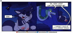 ass aware black_eyes blush bottomless breasts cat_ears cat_girl comic disney furry huge_ass huge_breasts iamaneagle kaa masturbation nipples nude original outlet_(iamaneagle) pussy short_hair shortstack smile snake socket_(iamaneagle) tail text the_jungle_book thick_thighs thighs topless