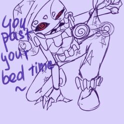  dialogue evil_smile five_nights_at_freddy&#039;s five_nights_at_freddy&#039;s:_security_breach lilevil_tv male_only maledom moondrop pendulum pov_sub sharp_teeth sketch smile spiral_eyes text tongue tongue_out 