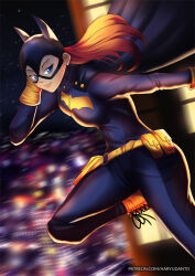 batgirl batman_(series) blue_eyes cape dc_comics femsub hadant long_hair orange_hair signature smile super_hero western