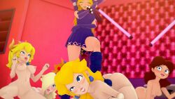  blonde_hair blue_eyes blush bowsette breasts brown_hair censored closed_eyes clothed cyanstargazer dog_girl dog_pose drool female_only femdom femsub hair_covering_one_eye laughing multiple_girls multiple_subs new_super_mario_bros._u_deluxe nintendo nipples nude pet_play princess princess_daisy princess_peach princess_rosalina pussy royalty stepped_on super_crown super_mario_bros. tongue tongue_out wapeach 