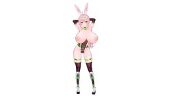  3d animal_ears armpits arms_above_head blush breath bunny_ears bunny_girl crotch_tattoo erect_nipples female_only femsub fingerless_gloves gloves happy_trance koikatsu! large_breasts leotard looking_at_viewer maledom moawi1 navel nipples opera_gloves original pink_hair ponytail posing rabbit_serena_(hirnon) red_eyes see-through simple_background solo sweat thighhighs topless white_background 