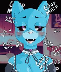  animated baphomet cat_girl drool female_only femsub furry good_sub_conditioning happy_trance maid milf nicole_watterson ring_eyes solo text the_amazing_world_of_gumball video 