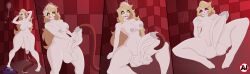  absurdres bare_legs barefoot blonde_hair breast_fondling breasts charlie_(hazbin_hotel) eyeshadow feet futanari futasub hazbin_hotel hyper_cock legs long_hair moonlightmik3 nipples nude open_mouth parasite penis possession pussy red_eyes sequence shower smile spread_legs thighs wet yellow_sclera 