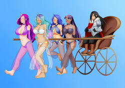  absurdres barefoot black_hair blue_hair blush breasts cleavage dark_skin empty_eyes erect_nipples eye_roll feet femsub glowing glowing_eyes happy_trance harem_outfit king_sombra large_breasts legs maledom multicolored_hair multiple_girls my_little_pony oo_sebastian_oo pink_hair princess princess_cadance princess_celestia princess_luna purple_hair smile straight-cut_bangs tongue tongue_out twilight_sparkle 