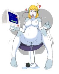 ahegao ahoge baby birthing bottomless brain_injection breasts cables cave_story chair computer curly_brace f-mn_(colorist) f-mn_(manipper) female_only femsub heart heart_eyes john_doe lactation large_breasts manip nude open_mouth pregnant progress_indicator pussy pussy_juice robot robot_girl sitting sketch solo symbol_in_eyes tech_control tongue tongue_out topless