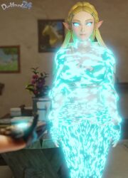 3d absurdres animated blonde_hair breasts breath_of_the_wild dissolving_clothes dochaunt earrings elf_ears female_only femsub gloves glowing glowing_eyes jewelry lingerie navel nintendo nude princess_zelda purah pussy smile sound spiral_eyes standing_at_attention tan_skin tech_control the_legend_of_zelda underwear video watermark