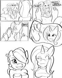  barefoot braid breasts cleavage comic eye_roll feet female_only femdom femsub foot_focus foot_pendulum furry horns horse_girl hypnotized_hypnotist large_breasts long_hair my_little_pony octavia original ponytail text the_great_and_powerful_trixie whitewash_eyes zuneycat 