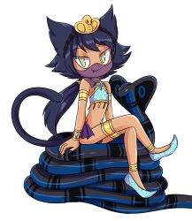 absurdres androgynous cat_boy egyptian furry harem_outfit jewelry lizbeat long_hair male_only maledom nefer_(incredible_intruder) original ponytail snake spiral_eyes symbol_in_eyes veil