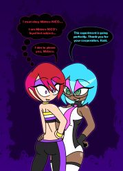 aged_up alternate_costume alternate_hairstyle aura bare_shoulders blue_hair choker crossover dark_skin dead_or_alive disney english_text eyebrows_visible_through_hair eyelashes eyeshadow femdom fingerless_gloves glasses green_eyes hand_on_hip happy_trance hypnoscream kairi kingdom_hearts large_ass large_breasts leotard looking_back midriff nico_(dead_or_alive) non-binary non-binary_sub pants pink_eyes pride_colors red_hair ring_eyes shiny_hair shiny_skin short_hair shrunken_irises simple_background smile speech_bubble square_enix thought_bubble tube_top wide_hips