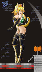 blonde_hair blue_eyes boots bowsette bracelet breasts choker cleavage crown dazed earrings elf_ears empty_eyes femsub gloves high_heels horns jewelry large_breasts long_hair new_super_mario_bros._u_deluxe nintendo open_mouth opera_gloves sigfried028 solo spiral super_crown super_mario_bros. tail text thigh_boots unhappy_trance