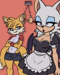 bat_girl broth_nsfw clothed female_only femdom femsub fox_girl furry genderswap maid miles_tails_prower pendulum rouge_the_bat sonic_the_hedgehog_(series) spiral_eyes tagme tailsko