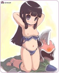 artist_request black_hair bottomless breasts cape chichi dragon_ball empty_eyes female_only femsub gloves grimest_(manipper) happy_trance helmet long_hair maledom manip nude open_mouth pussy small_breasts solo tech_control tongue tongue_out topless