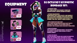 3d clothed crotch_tattoo english_text female_only femsub gag green_hair headphones hypnotic_accessory koikatsu! marina_(splatoon) nintendo octoling open_mouth ring_gag shoes splatoon swimsuit takumisrealmtf tattoo text visor