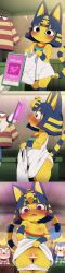 animal_crossing ankha_(animal_crossing) blush breasts cat_girl dagasi femsub hedgehog_girl mabel_(animal_crossing) nintendo panties phone pussy sable_(animal_crossing) sasha_(animal_crossing) sisters surprised undressing