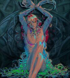 blackberreh bondage distortion_(the_magnus_archives) glowing_eyes male_only malesub michael_shelley monster_boy nude scar the_magnus_archives