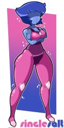  blue_hair blue_skin faceless female_only femsub lapis_lazuli singlesalt solo steven_universe 