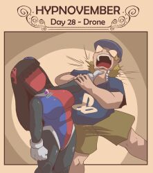 black_hair blonde_hair bodysuit choking drone faceless femsub gloves leotard long_hair mary_mavys_(pstash) nintendo nintendo_switch original playstation pstash resisting short_hair tech_control