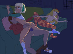 annon3_(manipper) ass blonde_hair bottomless breast_sucking breasts brown_hair cameltoe condom couch disney empty_eyes femsub flat_chest freckles happy_trance headband jackie_lynn_thomas kyder long_hair maledom manip marco_diaz mole pantyhose penis pillow pussy remote_control sex short_hair small_breasts socks star_butterfly star_vs_the_forces_of_evil topless vaginal western