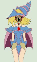 dark_magician_girl empty_eyes femsub hat liquidphazon mask simple_background standing standing_at_attention yu-gi-oh!