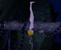  3d blonde_hair bottomless braid catalepsy disney femsub happy_trance jungle kaa kaa_eyes maledom nintendo nude pepezacookarooni princess_zelda sleeping smile snake the_jungle_book the_legend_of_zelda topless 