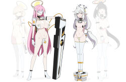  absurdres atrotecha black_hair blindfold blonde_hair blue_archive border breasts cleavage clothed clothed_exposure collar corruption decagrammaton dress earrings eimi_(blue_archive) elf_ears enemy_conversion expressionless eye_color_change femsub gun halo high_heels himari_(blue_archive) large_breasts long_hair masturbation midriff navel open_mouth pasties pink_hair red_eyes rio_(blue_archive) thigh_boots thighhighs thighs toki_(blue_archive) tongue tongue_out white_hair yellow_eyes 