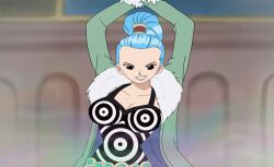  animated animated_gif blue_hair breasts cleavage dancing evil_smile female_only femdom hypnotic_clothing hypnotic_dance large_breasts long_hair looking_at_viewer nefertari_vivi one_piece polmanning ponytail pov pov_sub smile story 
