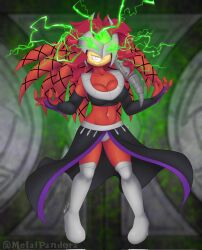 alternate_costume boots breasts cleavage corruption enerjak evil_smile femsub furry glowing_eyes happy_trance large_breasts lien-da maledom mask metalpandora midriff navel possession skirt smile sonic_the_hedgehog_(series) thigh_boots thighs