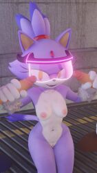  ass blaze_the_cat bottomless breasts cat_girl double_handjob erection femsub furry handjob light_skin navel nipples nude penis pussy small_breasts sonic_the_hedgehog_(series) tech_control threesome topless twintails3d visor 