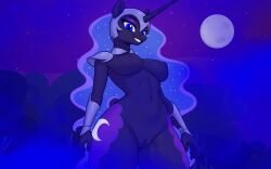  ai_art animated armor blue_hair blue_skin breasts cuffs femdom furry glowing_eyes helmet horns horse_girl hypnotic_eyes magic manip midriff my_little_pony night nightmare_moon nude pov pov_sub pussy smirk suppas_(manipper) unicorn_girl video 