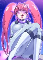  allows_(nun) bodysuit boots breasts bulge collar corruption cure_star empty_eyes enemy_conversion erect_nipples female_only femsub glowing_eyes hikaru_hoshina lipstick notraider open_mouth pink_eyes pink_hair precure see-through solo star_twinkle_precure thick_thighs thigh_boots thighs tongue twintails 