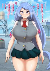  absurdres altered_common_sense blue_eyes blue_hair breasts breath confused femsub huge_breasts looking_at_viewer maledom miniskirt my_hero_academia nejire_hado pov pussy_juice ring_eyes school_uniform skirt smile spiral_eyes sweat text thick_thighs thighs tie translated unaware very_long_hair yamaori 
