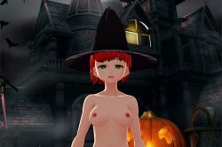 3d breasts femsub hat hypnovideo topless witch witch_hat