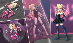  alternate_costume aura bubble closed_eyes corruption cygames defeated empty_eyes evil_smile eye_color_change femsub goth gothification hand_on_hip happy_trance laputina_(world_flipper) looking_at_viewer lying midriff mythkaz navel pink_eyes red_eyes smile standing stasis_tank tagme world_flipper yellow_eyes 