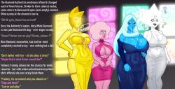  absurdres alternate_costume begging blue_diamond cleavage confused dialogue dress dronification drool female_only femsub gloves glowing glowing_eyes hypnotized_hypnotist iwasthesun_(manipper) lipstick manip pink_diamond rocner spiral_background spiral_eyes spiralwash_eyes steven_universe symbol_in_eyes tech_control text trigger white_diamond yellow_diamond 