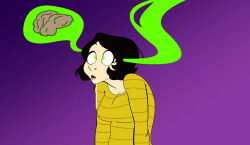 brain_drain brown_hair colorrings crossed_eyes drool glowing_eyes persona_(series) persona_5 sadayo_kawakami teacher the_brain-eating_evil_meteor the_grim_adventures_of_billy_and_mandy