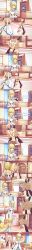  absurdres blonde_hair brown_eyes brown_hair closed_eyes clothed dialogue english_text female_only femdom femsub genshin_impact hilichurl_(genshin_impact) horns hu_tao_(genshin_impact) kneeling loincloth long_hair lumine_(genshin_impact) mad_jacks mask multiple_girls short_hair text 